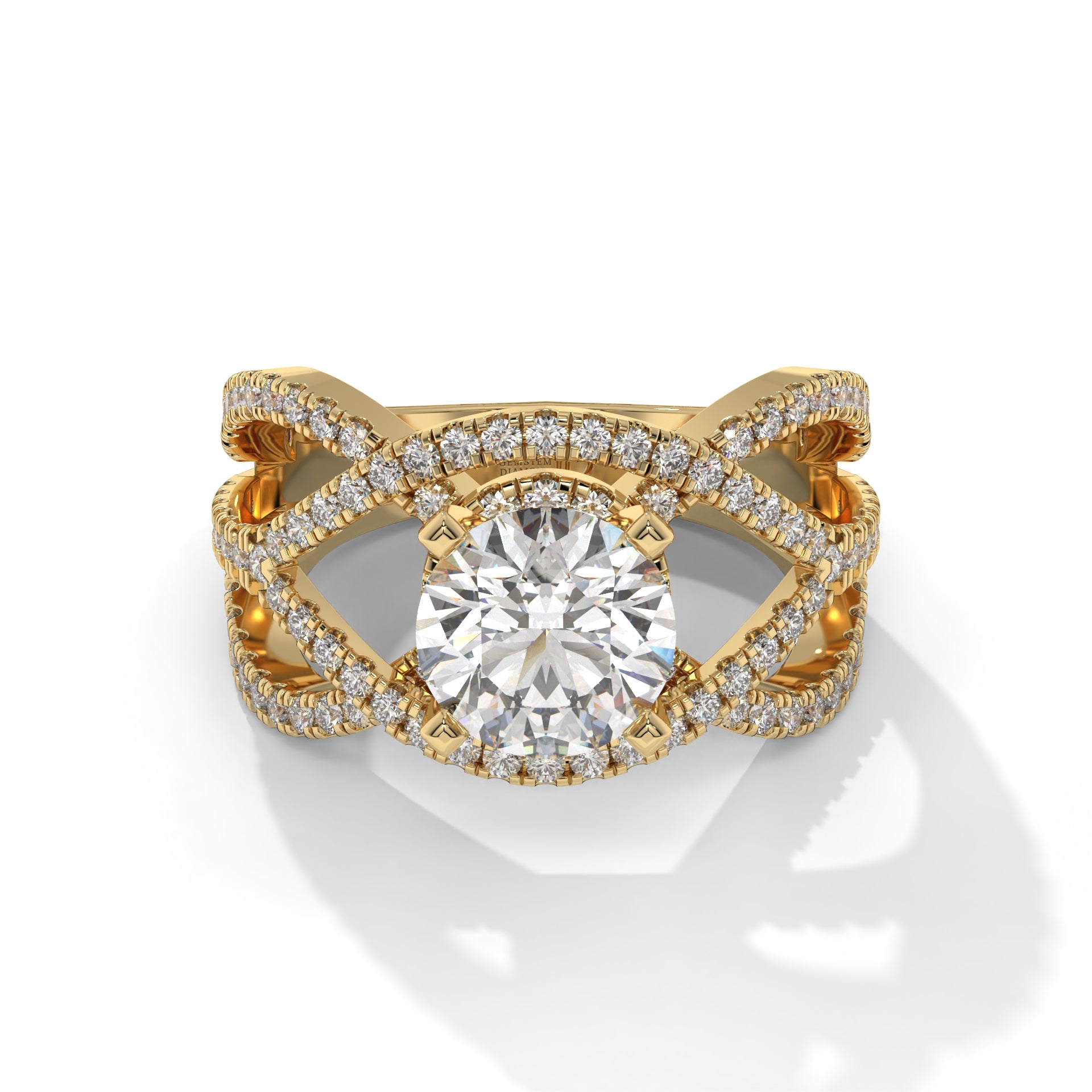 Velvet Sparkle Gold Solitaire Ring