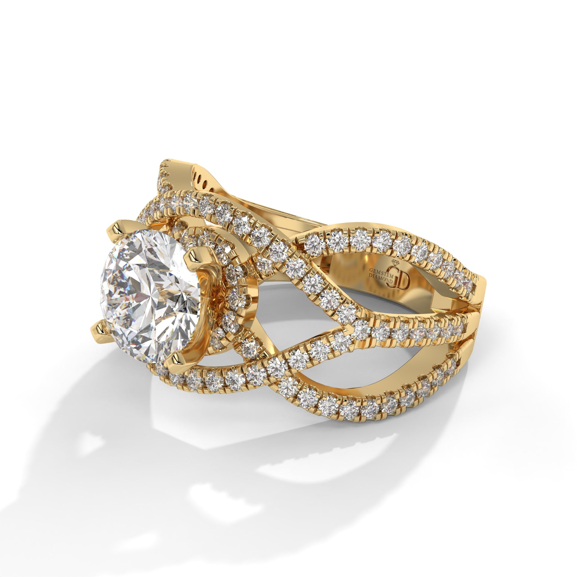 Velvet Sparkle Gold Solitaire Ring