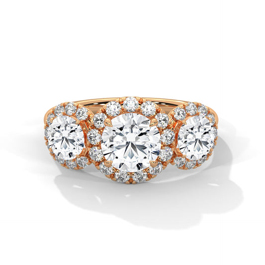 Triple Halo Lab-Grown Diamond Ring | 1.9 Carat IGI Certified | 14K Gold